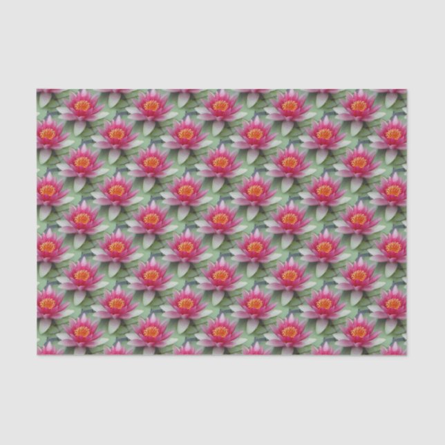 Pink Lotus Water Lily Tissue Paper (Front)