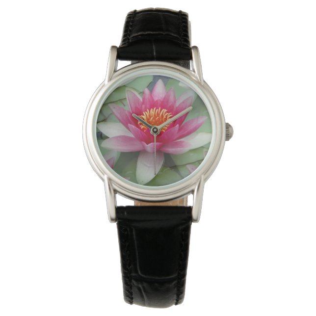 Pink Lotus Water Lily Watch (Front)