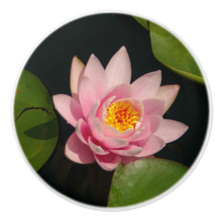 Pink Lotus Waterlily Ceramic Knob