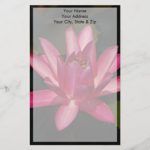 Pink Lotus Waterlily Flower Stationery