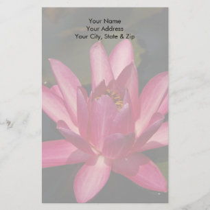 Pink Lotus Waterlily Flower Stationery