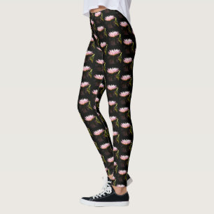 Pink Lotus Waterlily Leggings