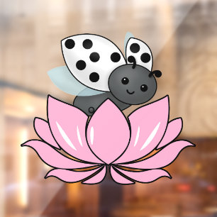 Pink Lotus White Ladybug