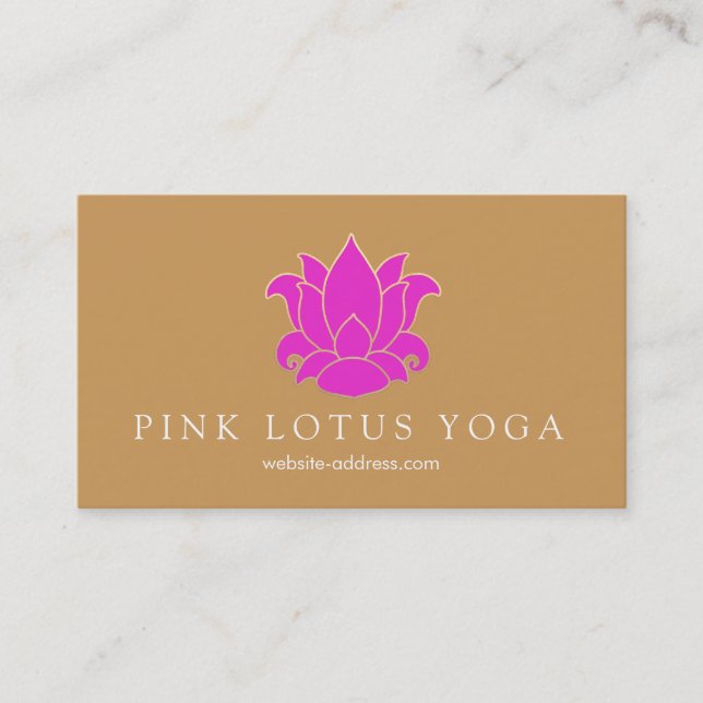 Pink Lotus Yoga and Meditation Teacher Business Card (Front)