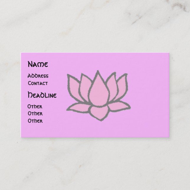 Pink Lotus - Yoga Business Cards (Front)