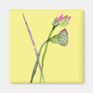 Pink Lotus Zen flower Buddhist Art Magnet