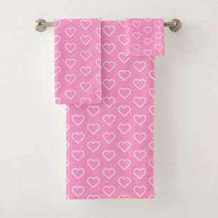 Pink Love - Add your favourite colours - Hearts Bath Towel Set
