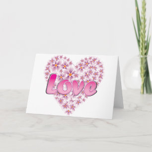 Pink Love and Daisies Holiday Card