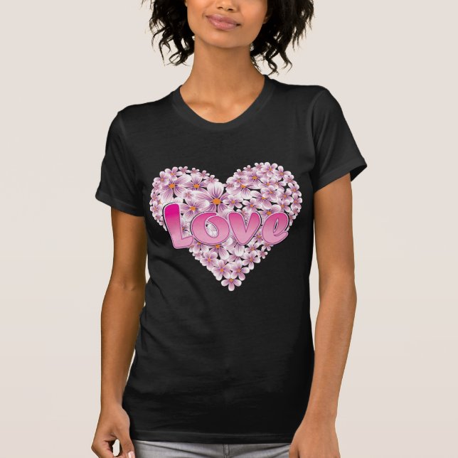 Pink Love and Daisies T-Shirt (Front)