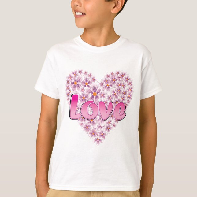 Pink Love and Daisies T-Shirt (Front)