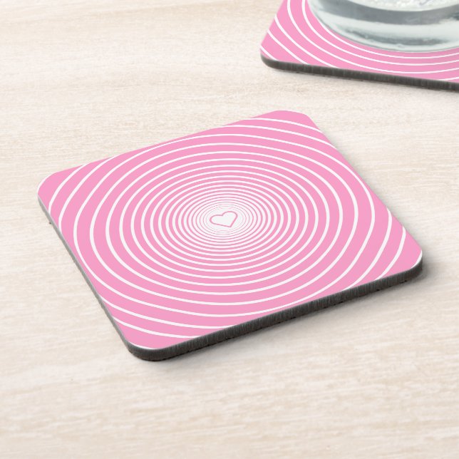 Pink Love Beverage Coaster - Your Colours (Left Side)
