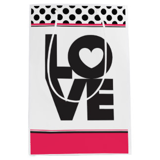 Pink Love Black Dots Gift Bag