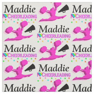 PINK LOVE CHEERLEADING PERSONALIZED FABRIC