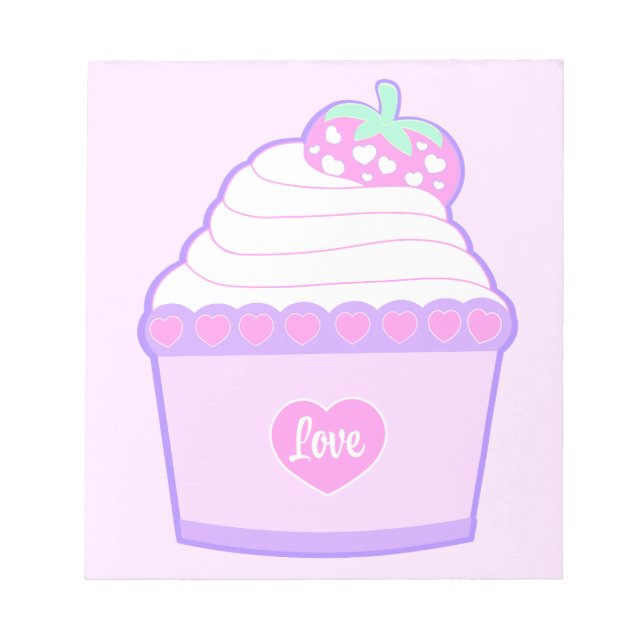 Pink Love Cupcake Notepad (Front)
