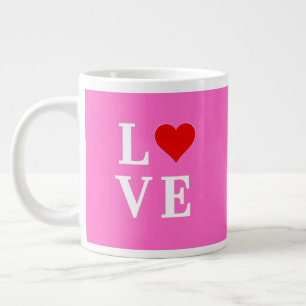 Pink LOVE Elegant Stylish Large Coffee Mug