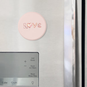 Pink Love Heart Balloon Magnet