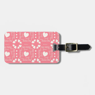 Pink Love Heart Be Mine Luggage Tag