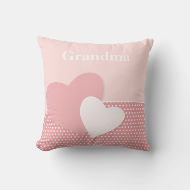 Pink Love Heart Cushion (Front)
