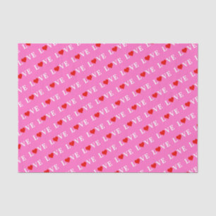 Pink LOVE Heart Elegant Chic Tissue Paper