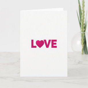 Pink Love Heart Minimalist Card