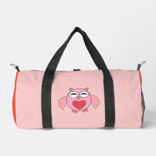 Pink Love Heart Owl Duffle Bag