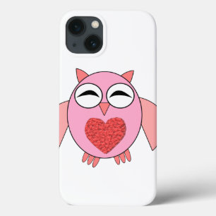 Pink Love Heart Owl iPad Case