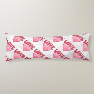 Pink Love Heart Pattern Body Cushion