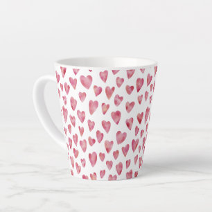 Pink Love Heart pattern Latte Mug