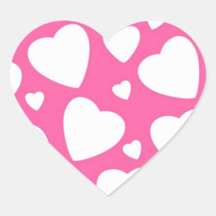 Pink Love Hearts Heart Sticker