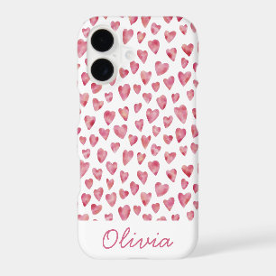 Pink Love Hearts pattern personalised name