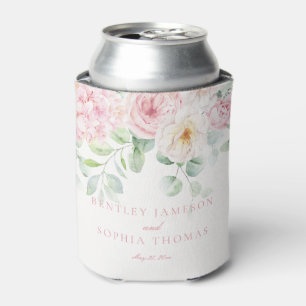Pink Love in Bloom Floral Hydrangea Wedding Favour Can Cooler