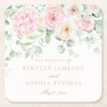 Pink Love in Bloom Floral Hydrangeas Decor Wedding Square Paper Coaster<br><div class="desc">Love is in Bloom. Introducing our Pink Floral Party Decor Collection, where blush pink hydrangeas and cream florals blend seamlessly to bring a touch of elegance to your event. Each piece in this collection is adorned with delicate watercolor blooms, creating a serene and inviting atmosphere for any occasion. Elevate your...</div>