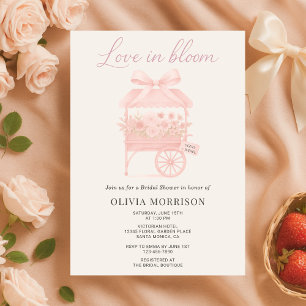 Pink Love in Bloom Flower Market Bridal Shower Invitation