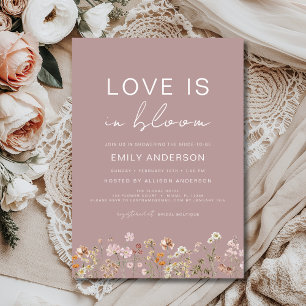 Pink Love is in Bloom Wildflower Bridal Shower Invitation