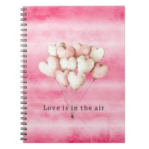 Pink Love is in the air heart balloons Notebook