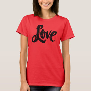 Pink LOVE Lettering Calligraphy Valentine Type T-Shirt