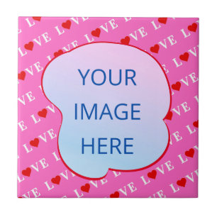 Pink LOVE Modern Chic Tile