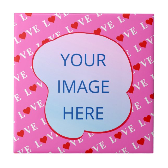 Pink LOVE Modern Chic Tile (Front)