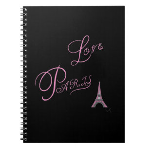 Pink-Love-Paris-Eiffel-Tower-Unique Spiral Notebook