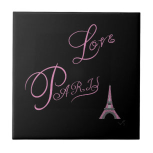 Pink-Love-Paris-Eiffel-Tower-Unique Tile