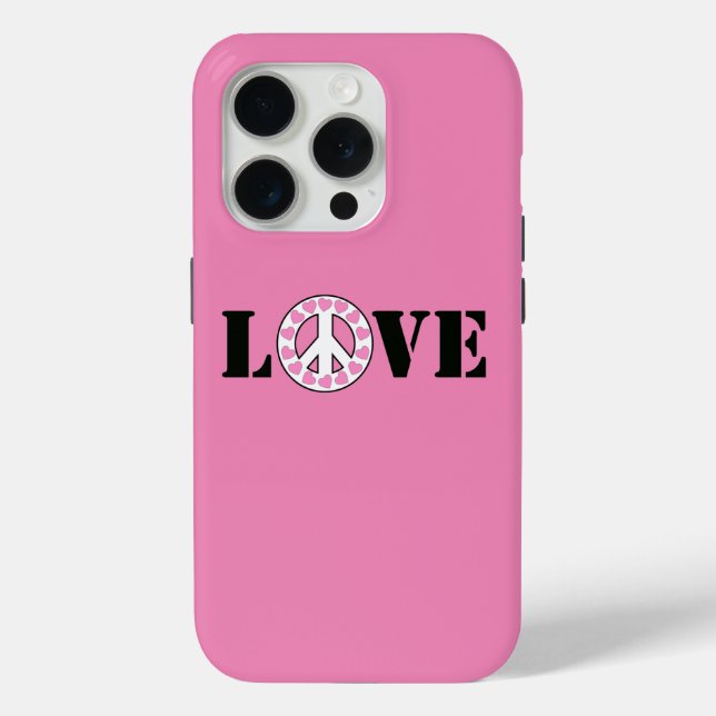 Pink Love Peace Hearts Case-Mate iPhone Case (Back)