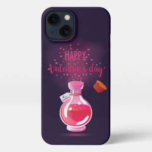 Pink Love Potion Happy Valentine's Day iPhone 13 Case