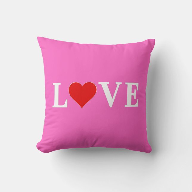Pink LOVE Romantic Elegant Cushion (Front)