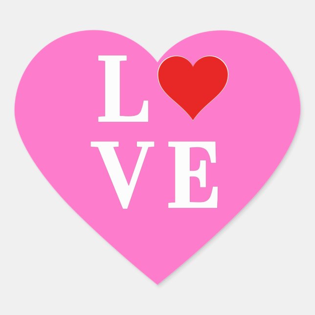 Pink Love Romantic Elegant  Heart Sticker (Front)