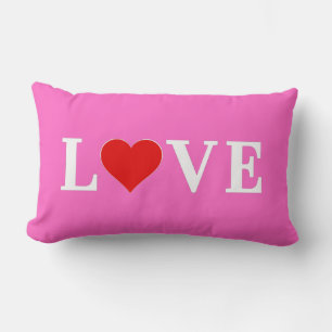 Pink LOVE Romantic Elegant Lumbar Cushion