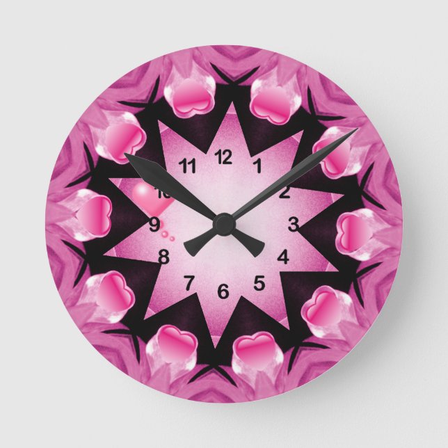 Pink Love_ Round Clock (Front)