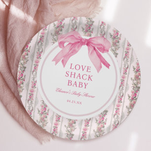 Pink Love Shack Baby Shower Table Paper Plate