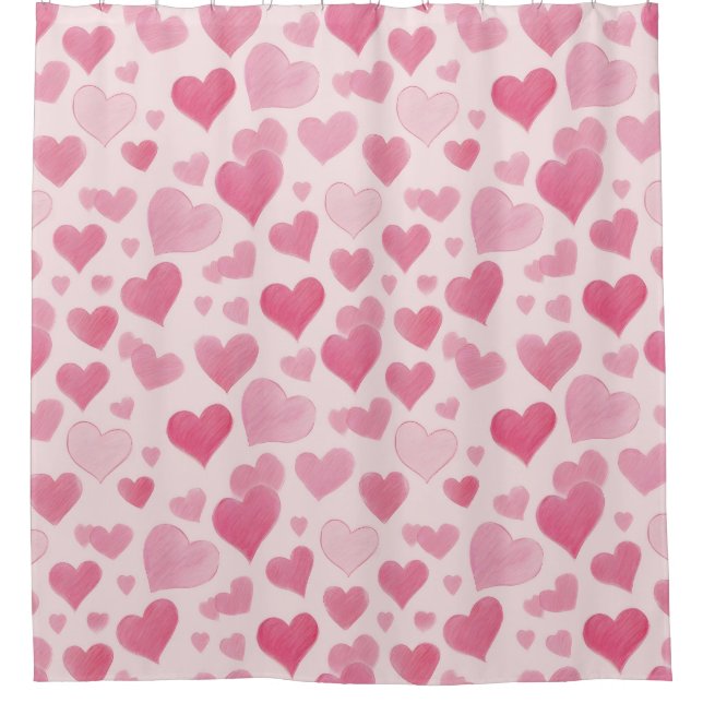 Pink Love Shower Curtain (Front)