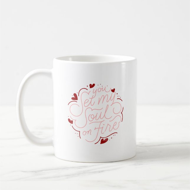 Pink Love Text Coffee Mug (Left)