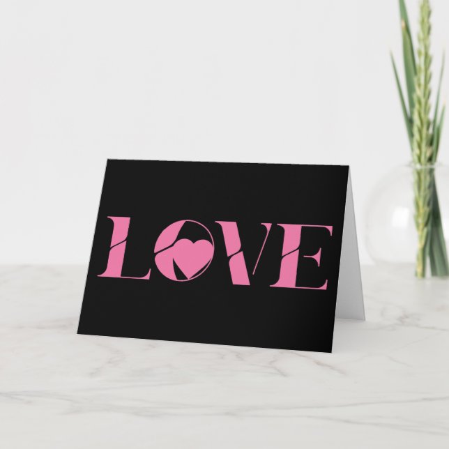 Pink Love Text Valentine's day Card (Front)
